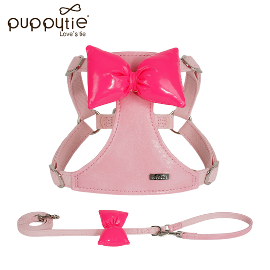 The Bubble Bow Harness & Leash Set Barbie Pink