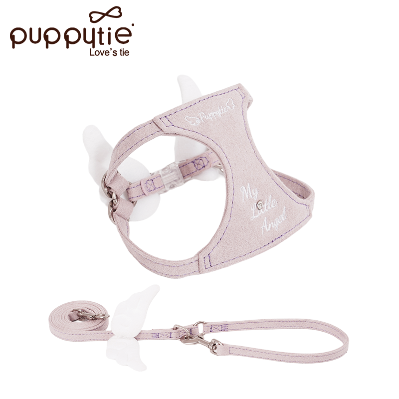 The Wings Harness & Leash Set Angel Wings Light Lavender Purple