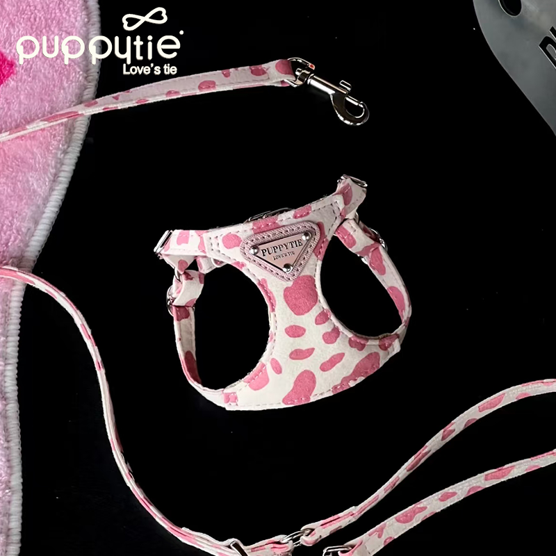 The Cow Print Harness & Leash Set