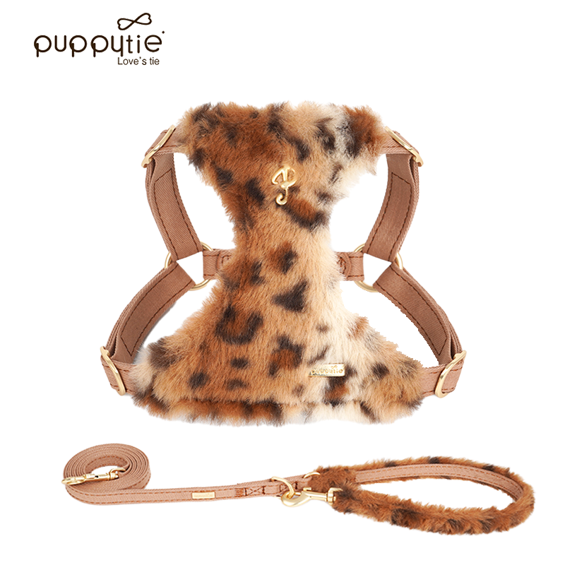 The Leopard Harness & Leash Set Multi-color Leopard