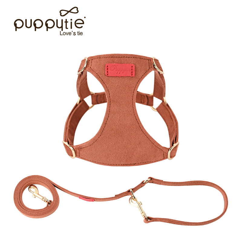 The Classic Harness & Leash Set Caramel Brown