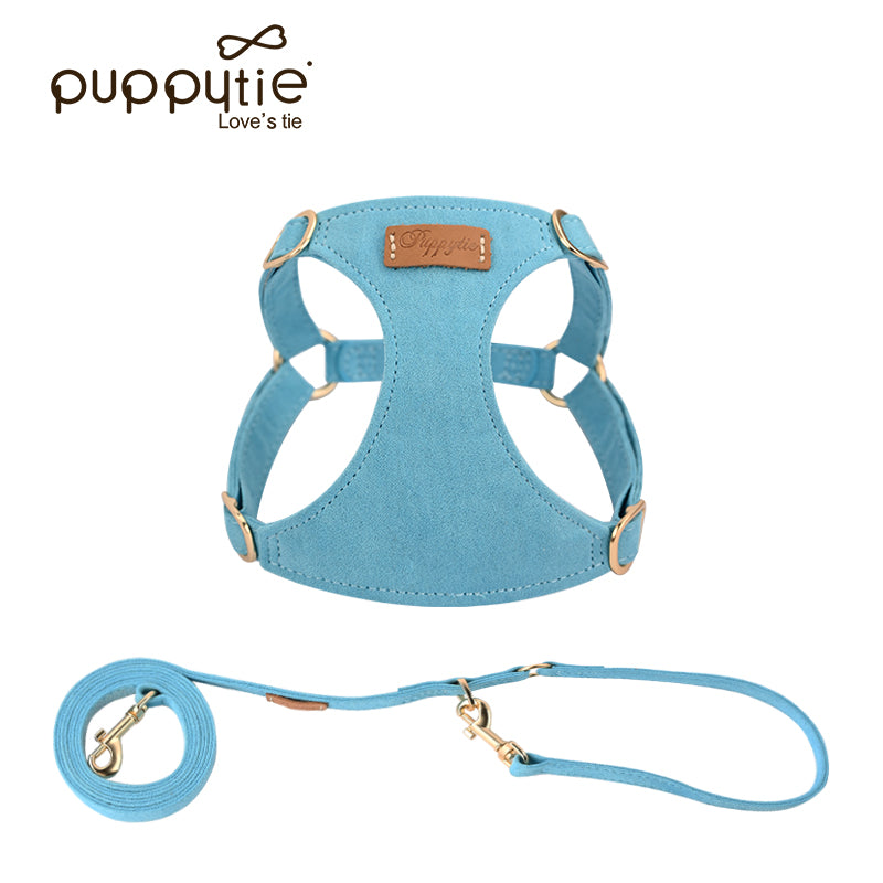 The Classic Harness & Leash Set Ocean Blue