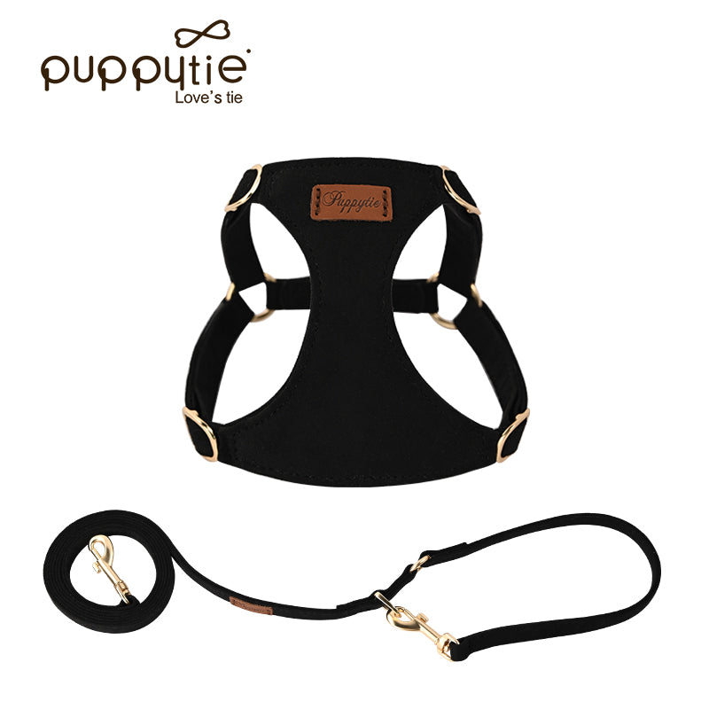 The Classic Harness & Leash Set Mystic Black