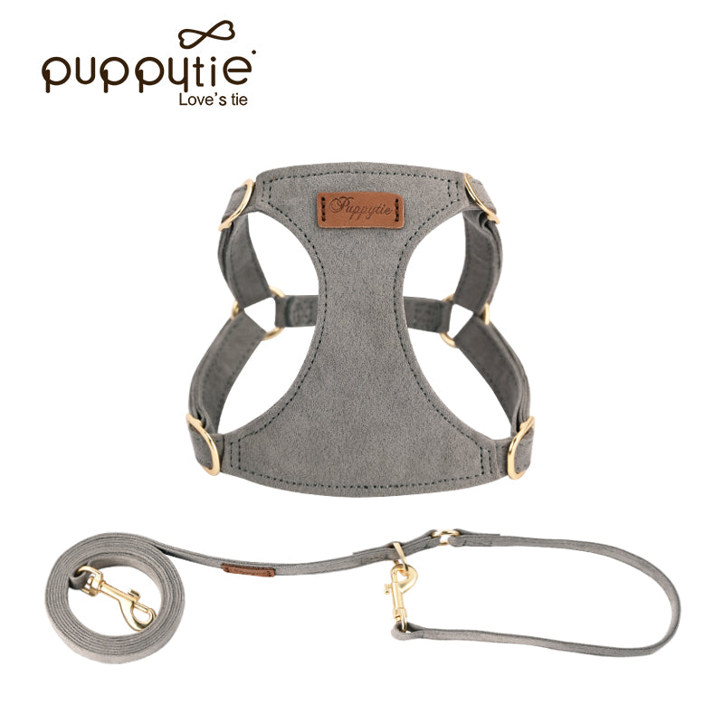 The Classic Harness & Leash Set Smoky Grey